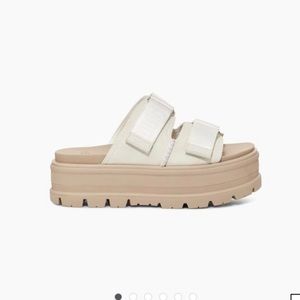White Clem Ugg Platform Sandals